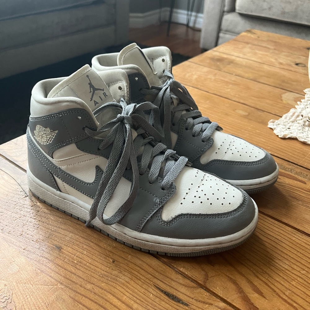 Nike Air Jordan High-Top Sneakers - Gray and White